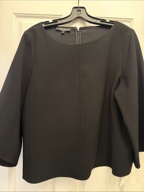 Lafayette 148 New York Black Crewneck Sheath Dress